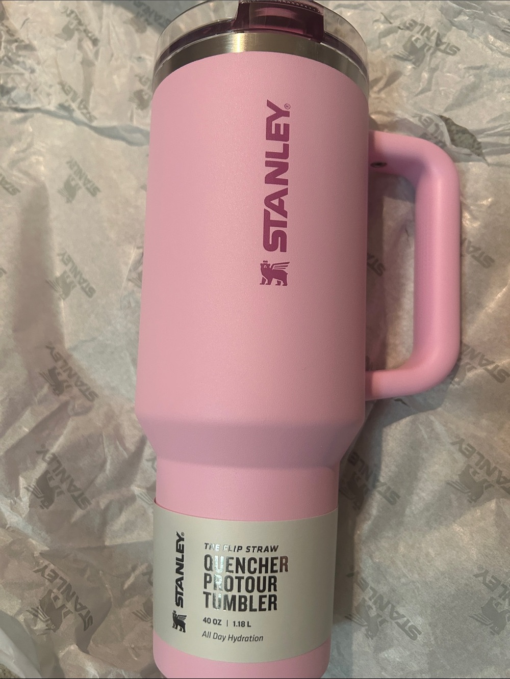 Stanley Pink Insulated Travel Tumbler with Handle 40 oz NEW